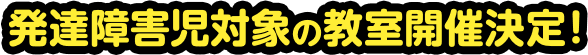 発達障害児対象の教室開催決定!